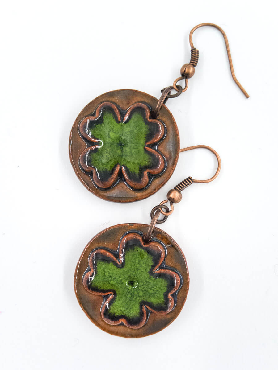 Lightweight Handmade Ceramic Four-Leaf Clover Earring – SweetyPretty