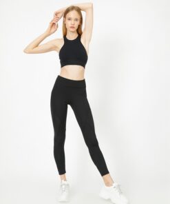 Activewear Patterned Black Leggings