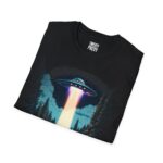 UFO Cow Encounter T-Shirt, Unisex Softstyle Tee, Alien Graphic Shirt, Fun Casual Apparel, Gift for Space Lovers, Trendy Summer Wear - Image 2