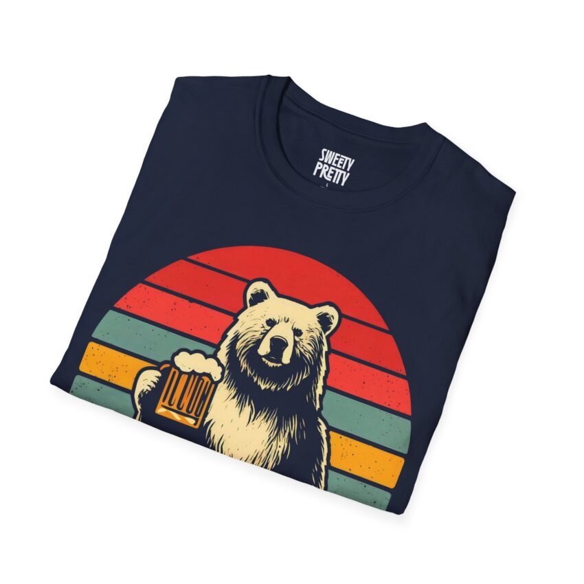 Casual Graphic Tee with Bear Design - "I Hate People" | Unisex Fun Shirt, Gift for Beer Lovers, Trendy Animal Theme, Relaxed Fit - Image 8
