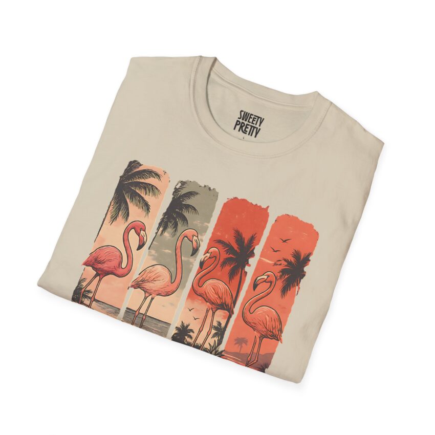 Tropical Flamingo T-Shirt, Beach Vibes, Summer Apparel, Unisex Fashion, Casual Outfit, Gift for Her, Vacation Wear - Image 7