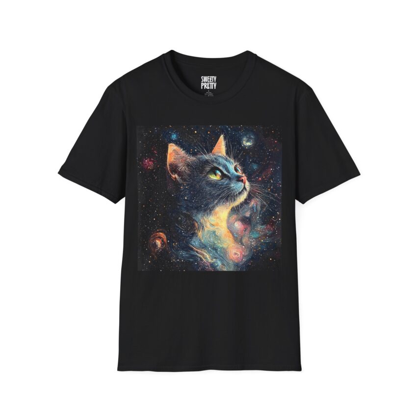 Cosmic Cat Unisex T-Shirt | Artistic Cat Tee | Cat Lover Gift | Everyday Wear | Unique Gift for Cat Parents - Image 1