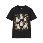Halloween Ghost Floral T-Shirt, Spooky Tee, Unisex Casual Shirt, Fall Apparel, Perfect for Halloween Décor