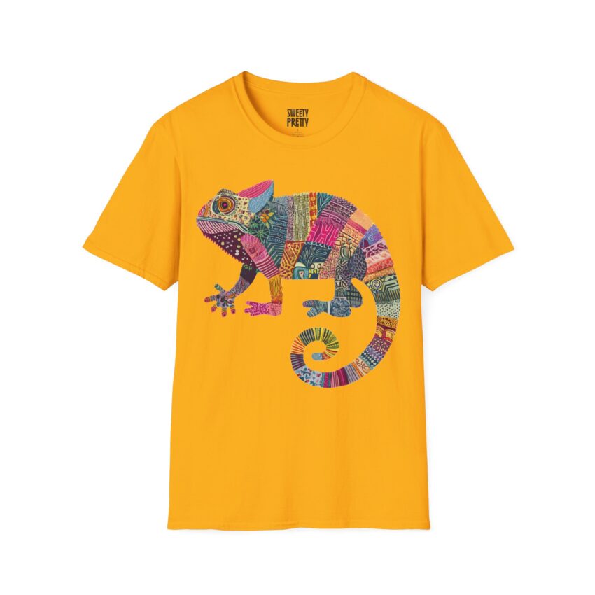 Colorful Chameleon Unisex Softstyle T-Shirt, Casual Wear, Unique Graphic Tee, Summer Fashion, Gift for Animal Lovers - Image 7