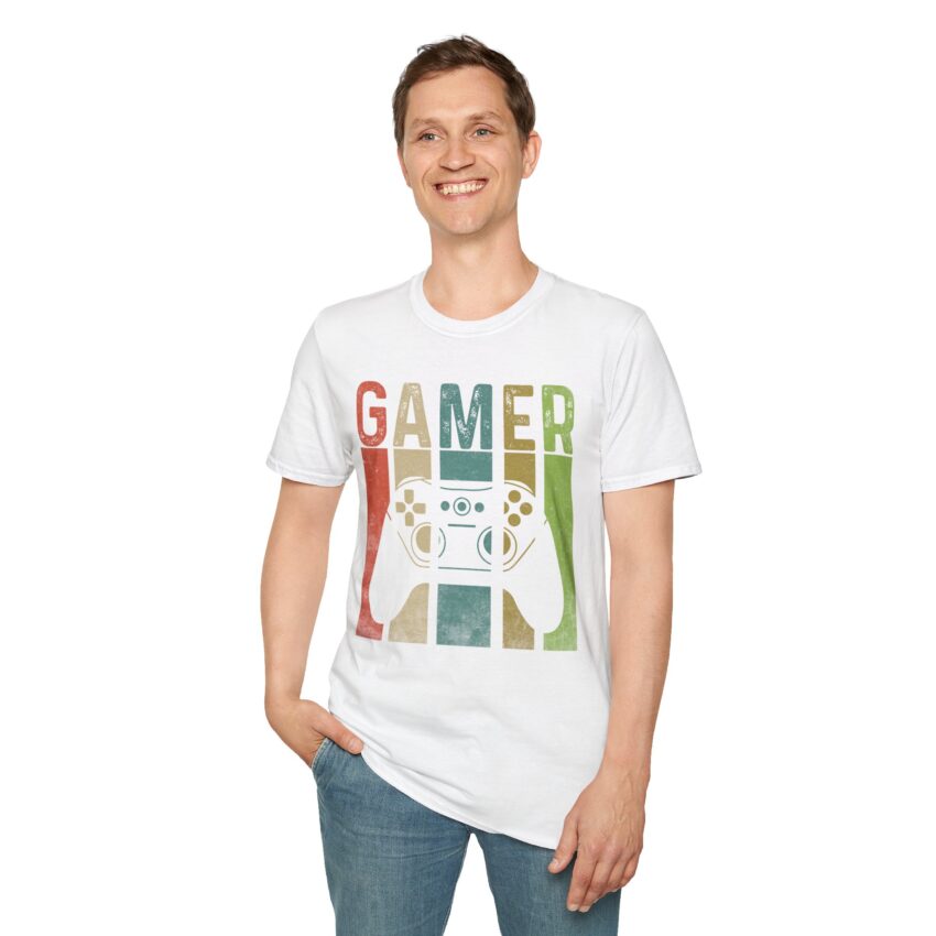 Gamer Unisex Softstyle T-Shirt, Casual Gift for Gamers, Fun Graphic Tee, Perfect Birthday Gift, Game Night Apparel, Gaming Enthusiast Shirt - Image 3