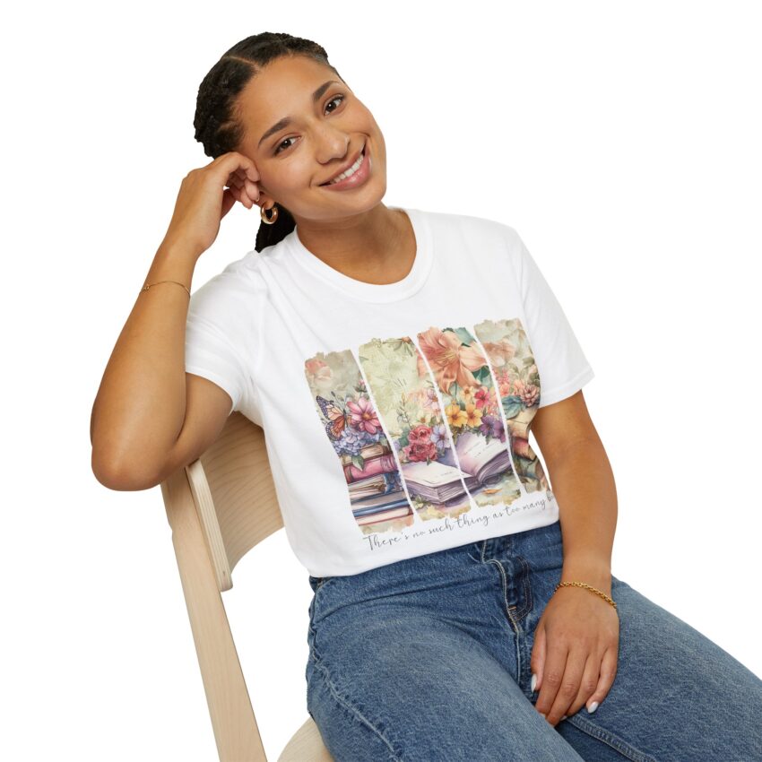 Literary-Themed Unisex T-Shirt, Perfect for Book Lovers, Mother's Day Gift, Cozy Attire, Floral Design, Reading Enthusiasts - Image 4