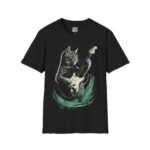 Rockin' Cat Unisex T-Shirt, Fun Graphic Tee, Music Lover Shirt, Cat Lover Gift, Casual Wear, Unique Pet Apparel