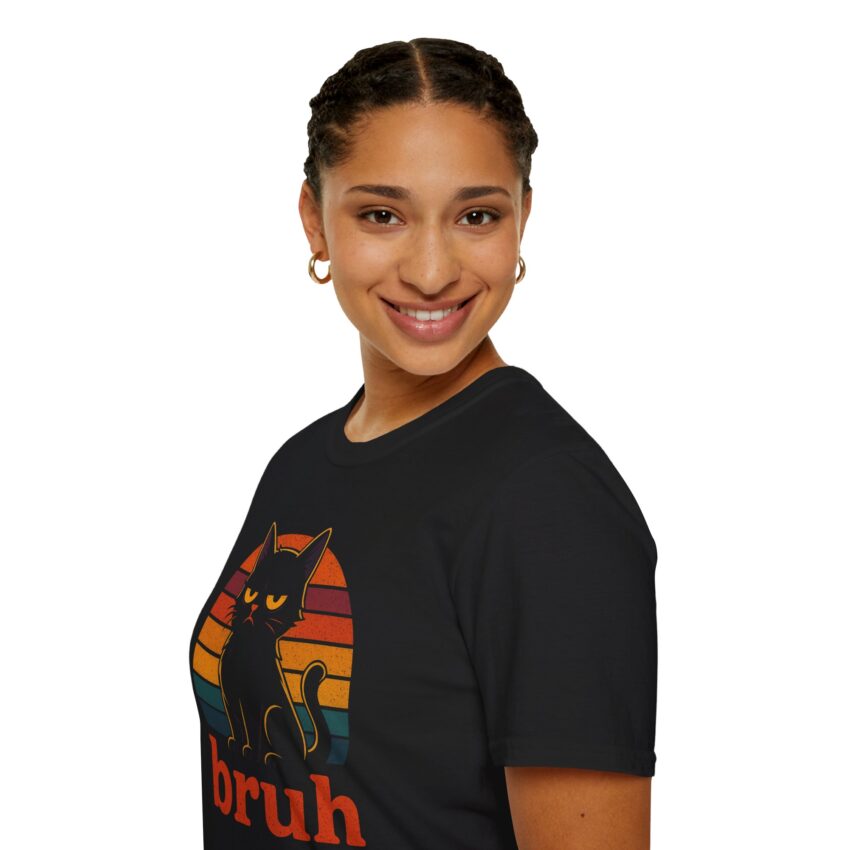 Retro Cat Bruh Unisex T-Shirt, Funny Gift, Pet Lover Apparel, Vintage Graphic Tee, Unique Birthday Present, Casual Wear - Image 6