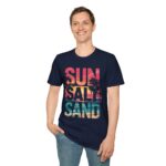 Beach Vibe Unisex Softstyle T-Shirt | Sun, Salt, Sand Design | Casual Summer Tee for Beach Lovers, Gifts, Vacations, Everyday Wear, [...] - Image 18