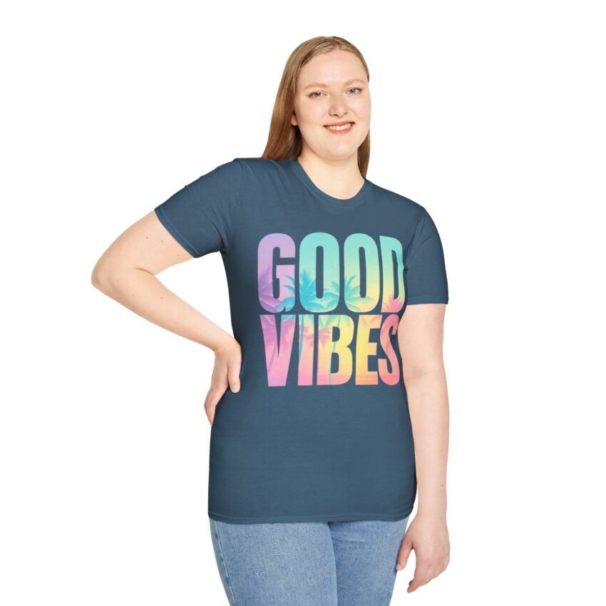 Good Vibes Unisex Softstyle T-Shirt, Summer Tee, Trendy Graphic Shirt, Casual Wear, Gift for Friends, Beachwear - Image 10