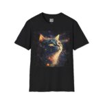 Cosmic Cat T-Shirt - Unisex Softstyle Tee, Galaxy Cat Print Shirt, Space Animal Shirt, Cat Lover Gift, Unique Graphic Tee