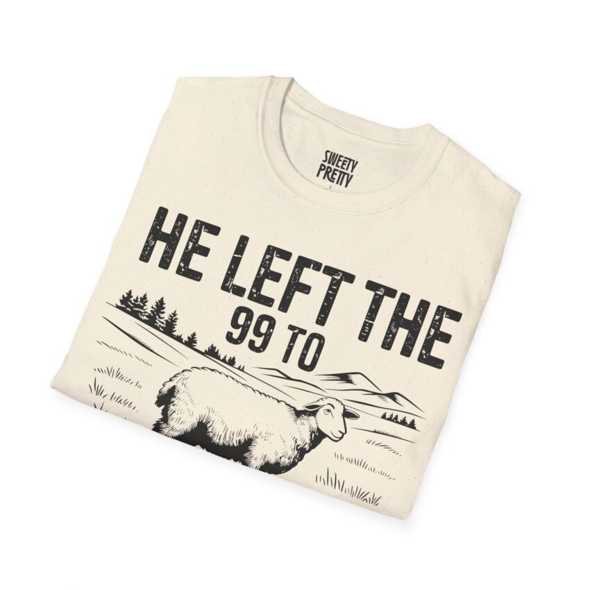 He Left the 99 Unisex Softstyle T-Shirt, Faith-Based Gift, Christian Apparel, Religious Tee, Great for Church & Service - Image 9
