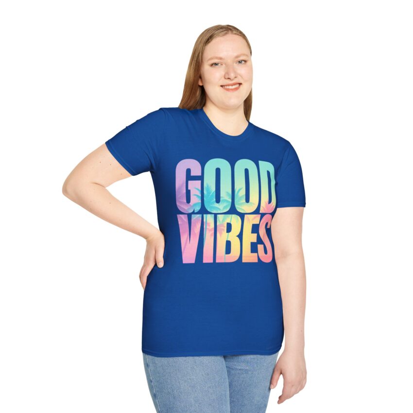 Good Vibes Unisex Softstyle T-Shirt, Summer Tee, Trendy Graphic Shirt, Casual Wear, Gift for Friends, Beachwear - Image 13