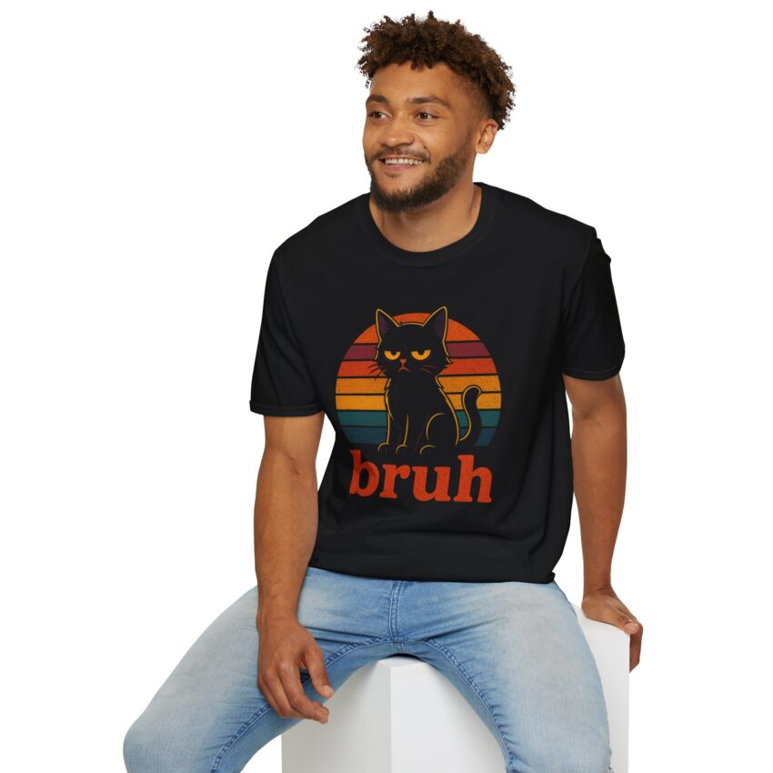 Retro Cat Bruh Unisex T-Shirt, Funny Gift, Pet Lover Apparel, Vintage Graphic Tee, Unique Birthday Present, Casual Wear - Image 7