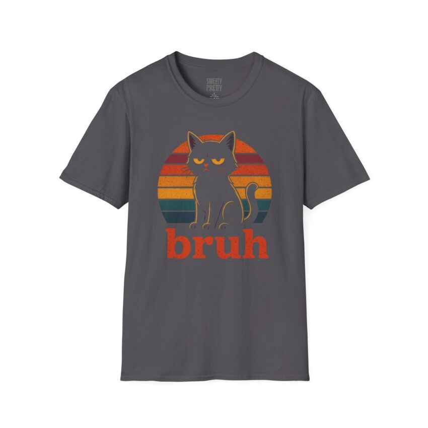 Retro Cat Bruh Unisex T-Shirt, Funny Gift, Pet Lover Apparel, Vintage Graphic Tee, Unique Birthday Present, Casual Wear - Image 9
