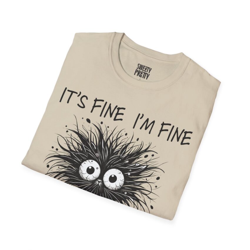 Funny Coffee Lover T-Shirt, It's Fine I'm Fine Tee, Unisex Graphic Shirt, Coffee Art Humor Top, Perfect Gift for Friends - Image 5