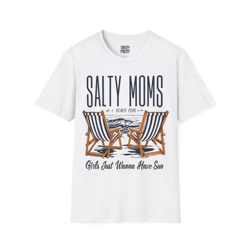 Salty Moms Beach Club T-Shirt, Summer Vibes Tee, Perfect Gift for Moms, Beach Lovers Apparel, Fun Vacation Shirt, Pool Party Outfit - Image 1