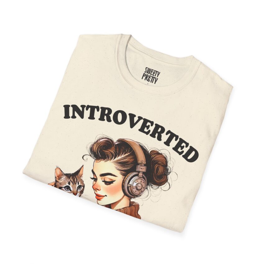 Introverted But Willing to Discuss Cats T-Shirt | Cute Cat Lover Tee, Funny Pet Owner Gift, Cozy Graphic Tee, Introvert Shirt - Image 6