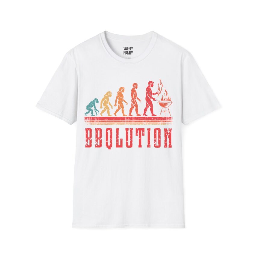 BBQ Evolution Unisex Softstyle T-Shirt, Funny Grill Shirt, BBQ Gift for Men, Summer BBQ Party Tee, Cooking Humor Shirt - Image 1