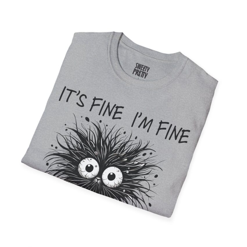 Funny Coffee Lover T-Shirt, It's Fine I'm Fine Tee, Unisex Graphic Shirt, Coffee Art Humor Top, Perfect Gift for Friends - Image 7