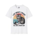 Retro Cat Graphic T-Shirt, Funny Cat Tee, Pet Lover Gift, Unisex Cotton Shirt, Everyday Wear, Cat Mom Humor