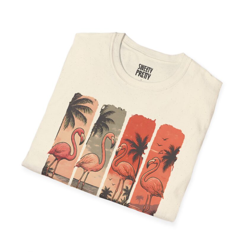 Tropical Flamingo T-Shirt, Beach Vibes, Summer Apparel, Unisex Fashion, Casual Outfit, Gift for Her, Vacation Wear - Image 2