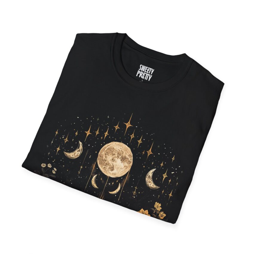 Celestial Dreamcatcher T-Shirt, Boho Floral Tee, Moon and Stars Graphic, Unisex Softstyle Shirt for Gift, Witchy Aesthetic Top - Image 2