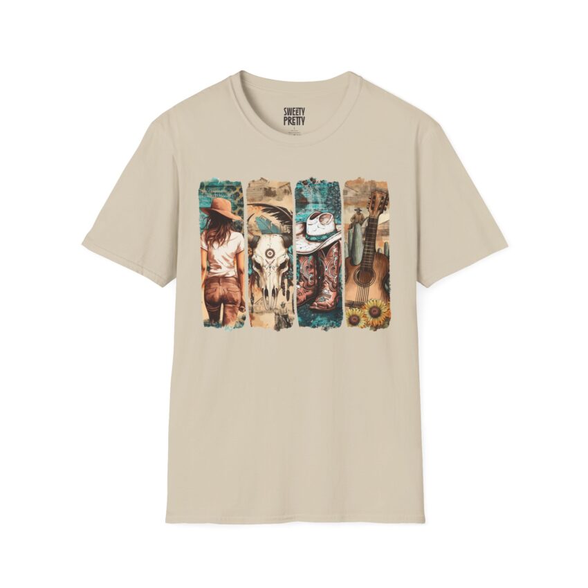 Bohemian Vibes Unisex Softstyle T-Shirt, Artistic Graphic Tee, Casual Wear, Summer Fashion, Unique Gift for Music Lovers - Image 4