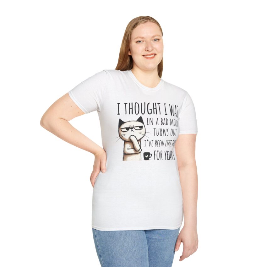 Funny Mood Cat T-Shirt, Cat Lover Gift, Humor Tee, Unisex Shirt, Casual Wear, Birthday Present, Everyday Humor - Image 3