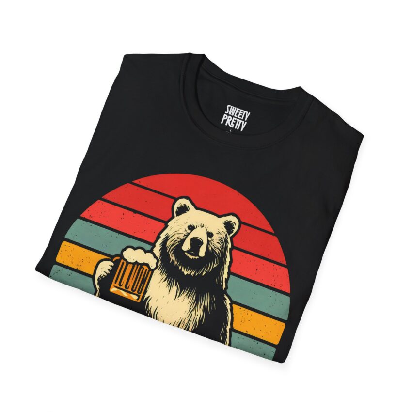 Casual Graphic Tee with Bear Design - "I Hate People" | Unisex Fun Shirt, Gift for Beer Lovers, Trendy Animal Theme, Relaxed Fit - Image 2