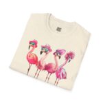 Cute Flamingo Summer Tee, Relaxed Unisex T-Shirt, Vacation Shirt, Gift for Beach Lovers, Summer Party Apparel - Image 7