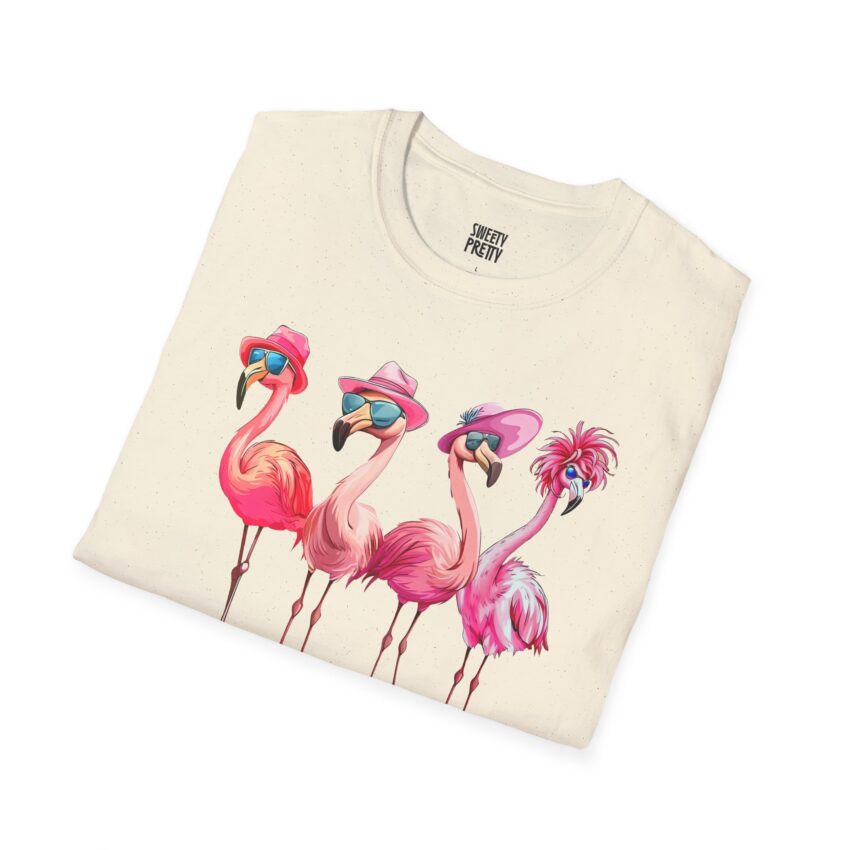 Cute Flamingo Summer Tee, Relaxed Unisex T-Shirt, Vacation Shirt, Gift for Beach Lovers, Summer Party Apparel - Image 7
