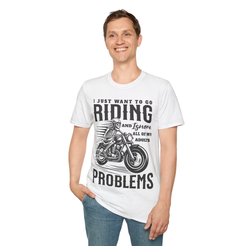 Men's Riding Humor T-Shirt, Motorcycle Lover Gift, Unisex Vintage Graphic Tee, Casual Wear, Cool Biker Apparel - Image 3