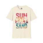 Beach Vibe Unisex Softstyle T-Shirt | Sun, Salt, Sand Design | Casual Summer Tee for Beach Lovers, Gifts, Vacations, Everyday Wear, [...] - Image 13