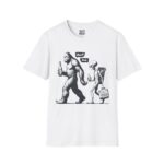 Funny Bigfoot and Alien Unisex T-Shirt, Quirky Graphic Tee, Gifts for Dad, Casual Everyday Wear, Humor Apparel - Image 5