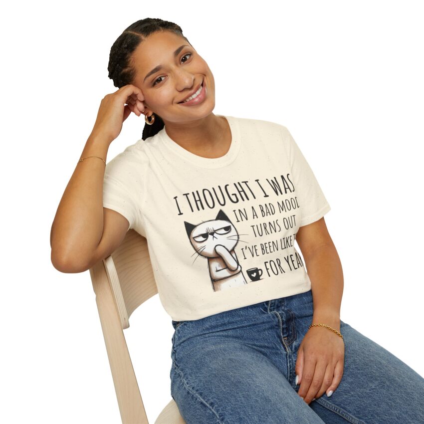 Funny Mood Cat T-Shirt, Cat Lover Gift, Humor Tee, Unisex Shirt, Casual Wear, Birthday Present, Everyday Humor - Image 7