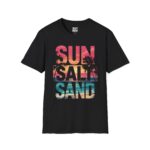 Beach Vibe Unisex Softstyle T-Shirt | Sun, Salt, Sand Design | Casual Summer Tee for Beach Lovers, Gifts, Vacations, Everyday Wear, [...] - Image 11