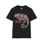 Colorful Chameleon Unisex Softstyle T-Shirt, Casual Wear, Unique Graphic Tee, Summer Fashion, Gift for Animal Lovers - Image 3