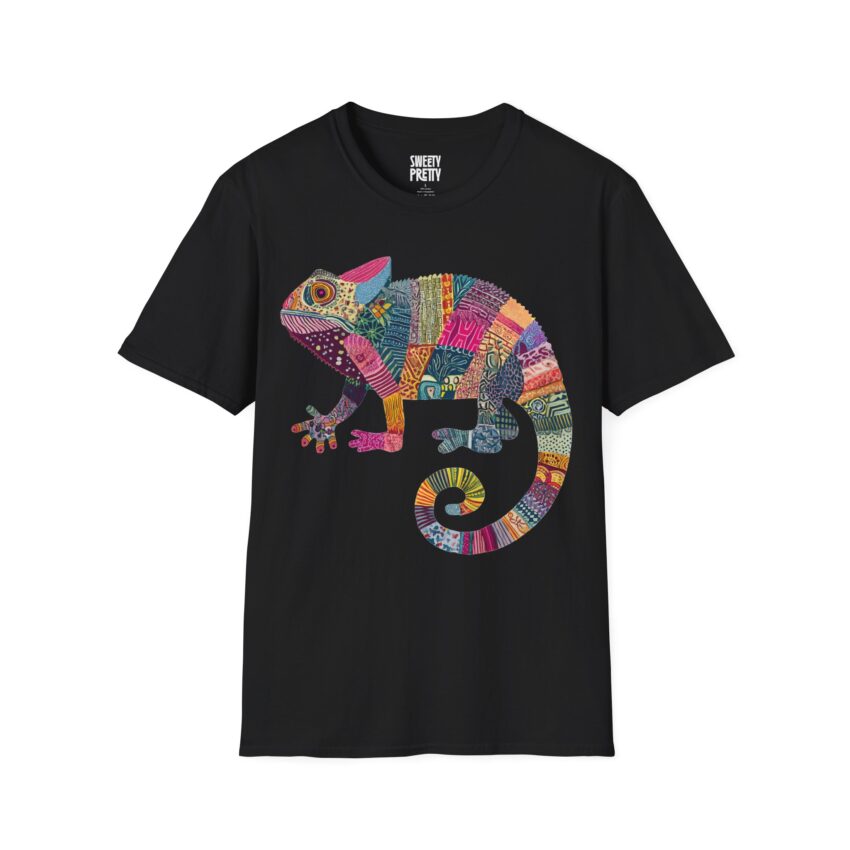 Colorful Chameleon Unisex Softstyle T-Shirt, Casual Wear, Unique Graphic Tee, Summer Fashion, Gift for Animal Lovers - Image 3