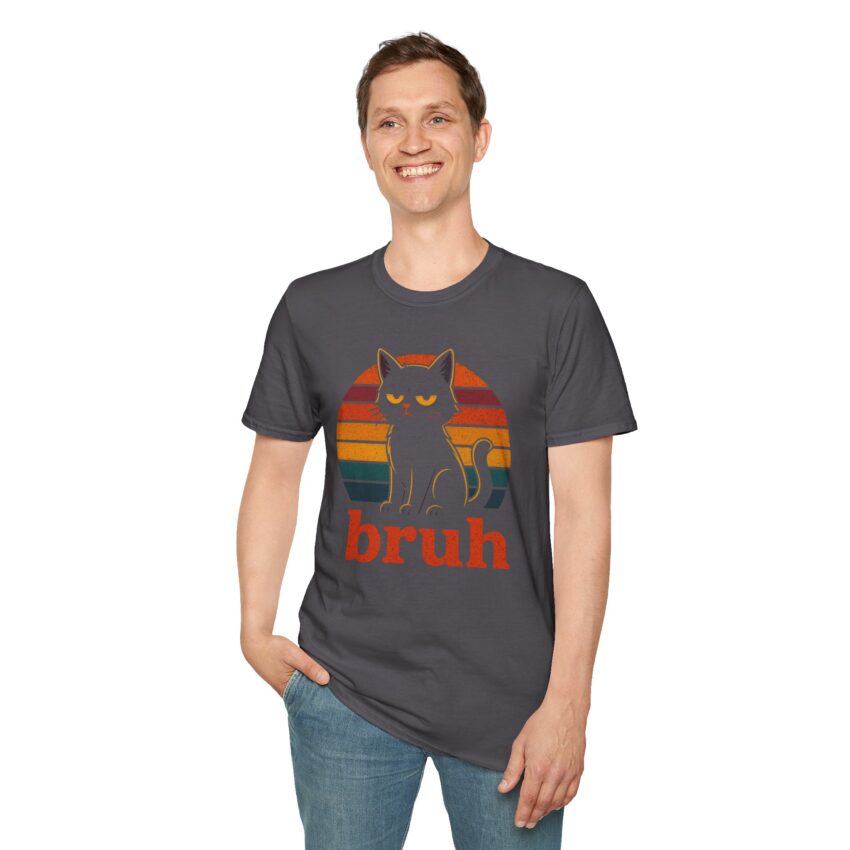 Retro Cat Bruh Unisex T-Shirt, Funny Gift, Pet Lover Apparel, Vintage Graphic Tee, Unique Birthday Present, Casual Wear - Image 11