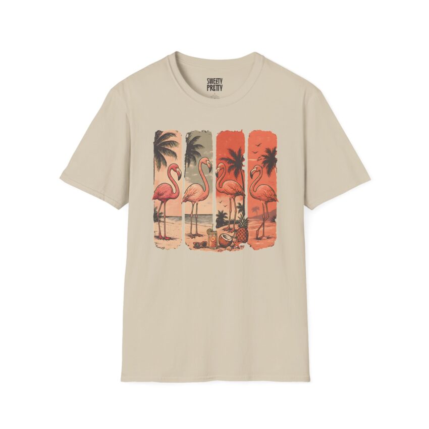 Tropical Flamingo T-Shirt, Beach Vibes, Summer Apparel, Unisex Fashion, Casual Outfit, Gift for Her, Vacation Wear - Image 6