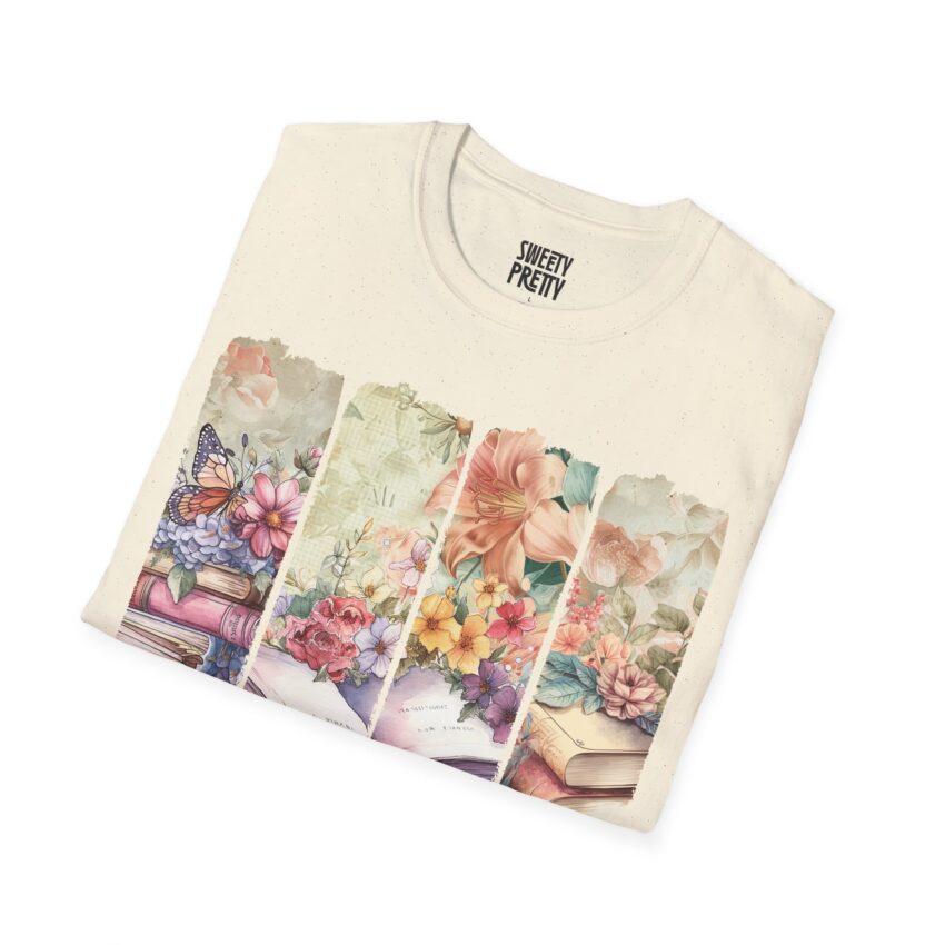 Literary-Themed Unisex T-Shirt, Perfect for Book Lovers, Mother's Day Gift, Cozy Attire, Floral Design, Reading Enthusiasts - Image 7