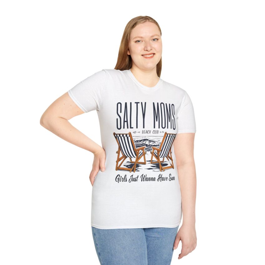 Salty Moms Beach Club T-Shirt, Summer Vibes Tee, Perfect Gift for Moms, Beach Lovers Apparel, Fun Vacation Shirt, Pool Party Outfit - Image 4
