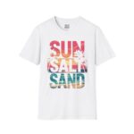 Beach Vibe Unisex Softstyle T-Shirt | Sun, Salt, Sand Design | Casual Summer Tee for Beach Lovers, Gifts, Vacations, Everyday Wear, [...] - Image 3