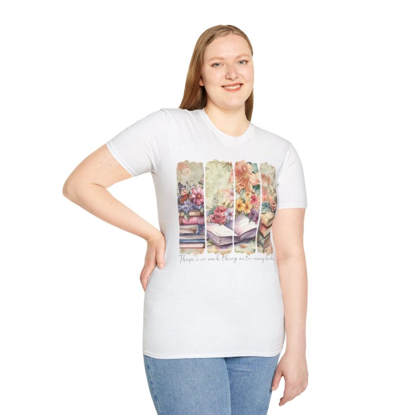 Literary-Themed Unisex T-Shirt, Perfect for Book Lovers, Mother's Day Gift, Cozy Attire, Floral Design, Reading Enthusiasts - Image 3