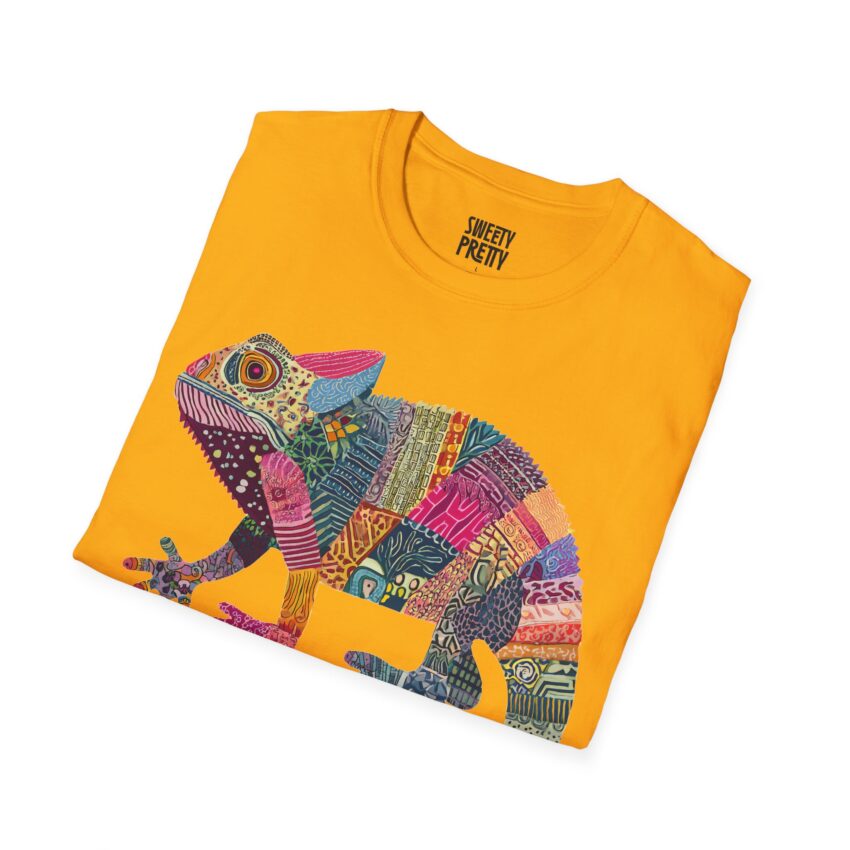 Colorful Chameleon Unisex Softstyle T-Shirt, Casual Wear, Unique Graphic Tee, Summer Fashion, Gift for Animal Lovers - Image 8