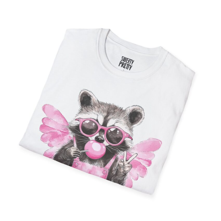 Cute Raccoon T-Shirt, Graphic Tee, Unisex Humor Shirt, Gift for Animal Lovers, Casual Wear, Pink Aesthetic, Birthday Present - Image 2