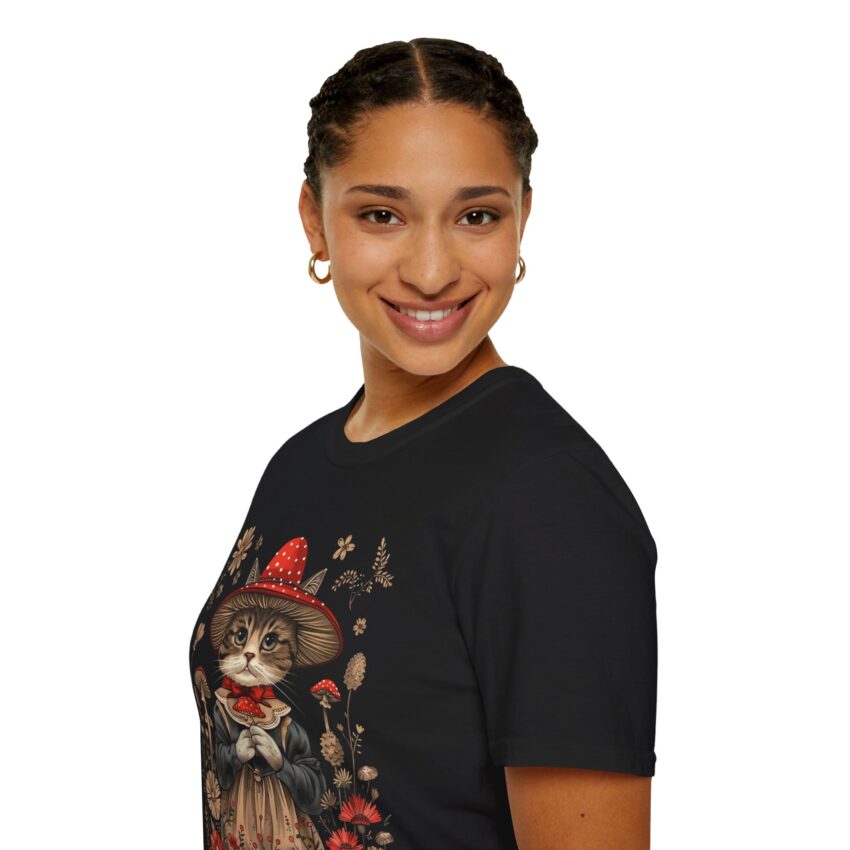 Cat Lover's Garden T-Shirt, Cute Cat Shirt, Floral Cat Tee, Gift for Cat Moms, Animal Lovers Fashion - Image 5