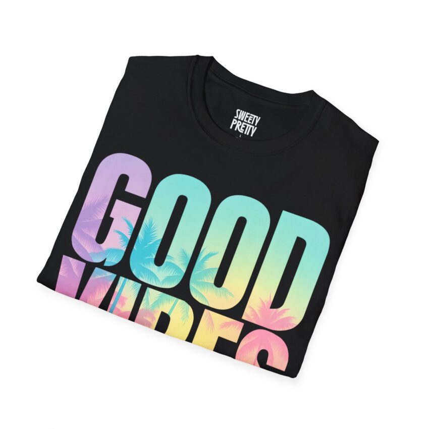 Good Vibes Unisex Softstyle T-Shirt, Summer Tee, Trendy Graphic Shirt, Casual Wear, Gift for Friends, Beachwear - Image 6