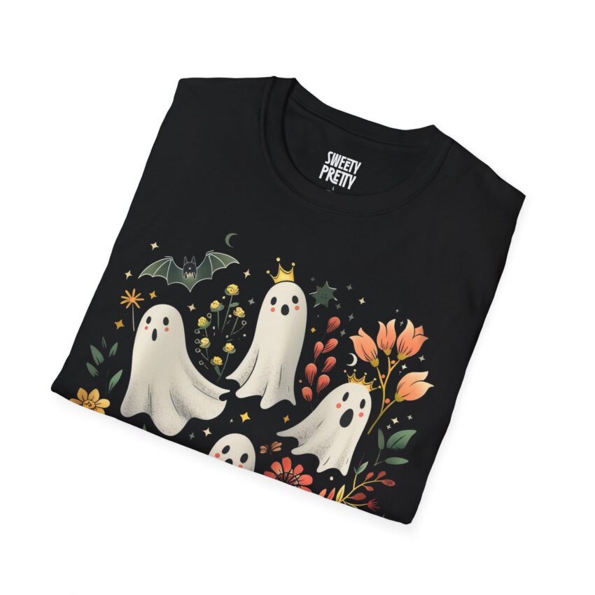 Halloween Ghost Floral T-Shirt, Spooky Tee, Unisex Casual Shirt, Fall Apparel, Perfect for Halloween Décor - Image 2